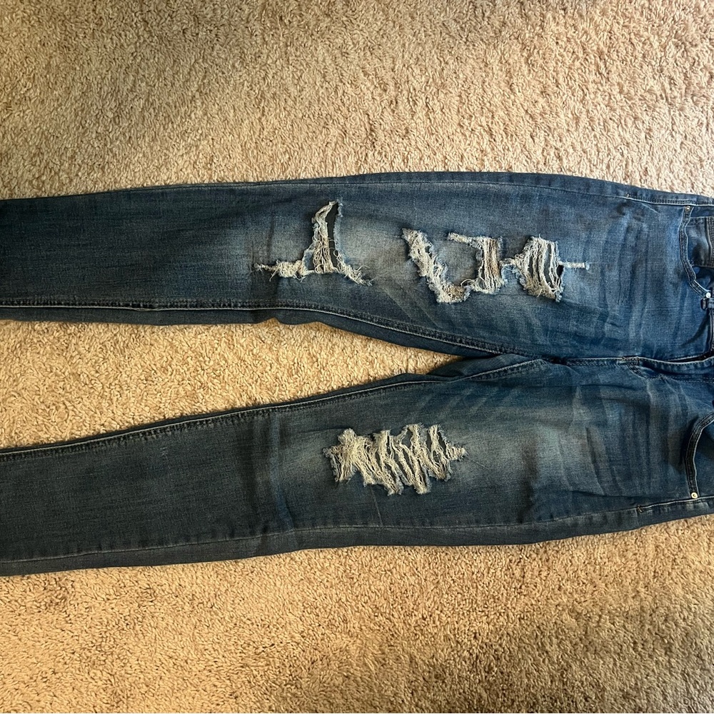 Indigo Rein Women's Skinny Jeans - Distressed Blue